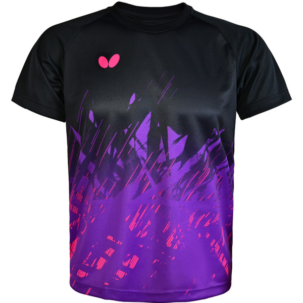 Butterfly Extera T-Shirt - Front - Full - Black-Purple